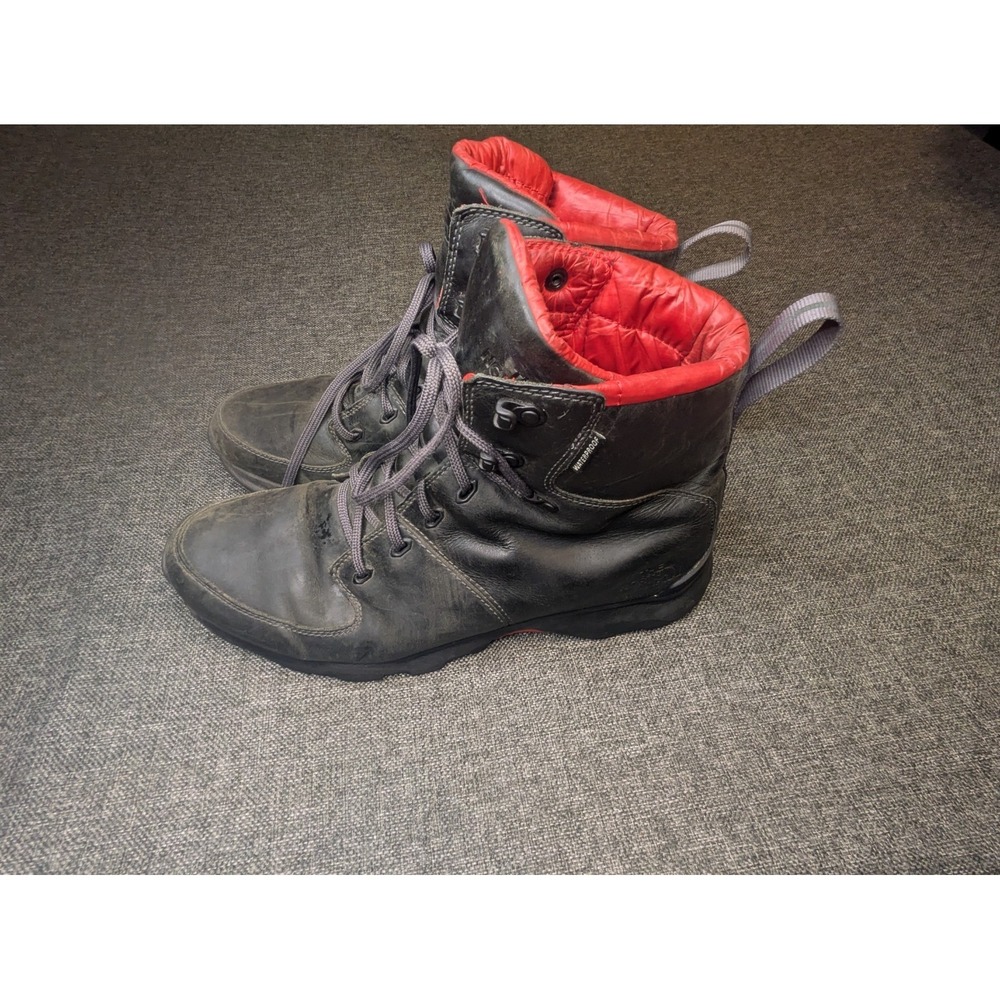 North Face Boots Primaloft Waterproof Insulated Black Red Men US 14 Hiking Shoes